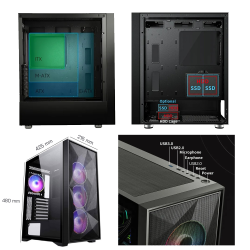 Gaming PC | AMD Ryzen 7 5700X 8x4.6GHz | 16GB DDR4 3600MHz | AMD RX 6750 XT 12GB | 1TB M.2 SSD (NVMe) MSI Spatium