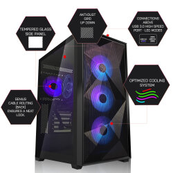 Gaming PC | AMD Ryzen 7 5700X 8x4.6GHz | 16GB DDR4 3600MHz | AMD RX 6750 XT 12GB | M.2 SSD 1TB (NVMe) Kingston