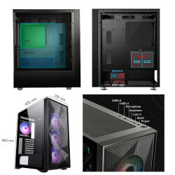 Gaming PC | Intel Core i5-12600KF | 16 GB DDR5 5200MHz | AMD Radeon RX 6800 XT 16GB | 1TB M.2 SSD (NVMe) MSI Spatium